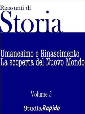 cover image of Riassunti di Storia--Volume 5